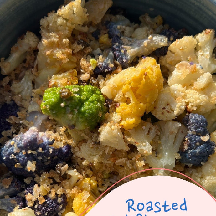 Roasted Cauliflower with Caper Garlic Over the Top Crunch