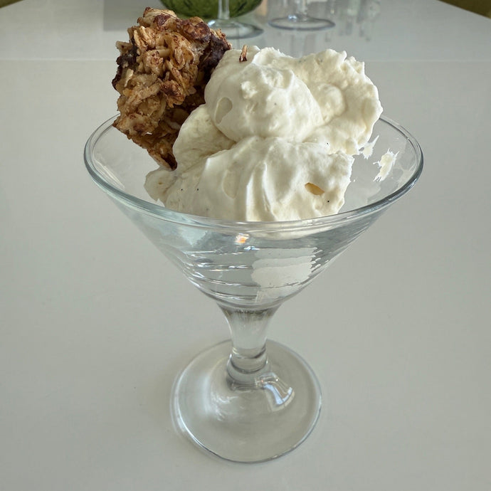 Vanilla Bean Mascarpone Mousse with Granola Clusters